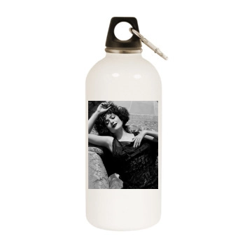 Salma Hayek White Water Bottle With Carabiner