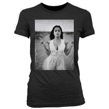 Salma Hayek Women's Junior Cut Crewneck T-Shirt