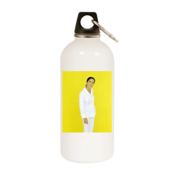 Salma Hayek White Water Bottle With Carabiner