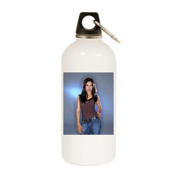 Salma Hayek White Water Bottle With Carabiner