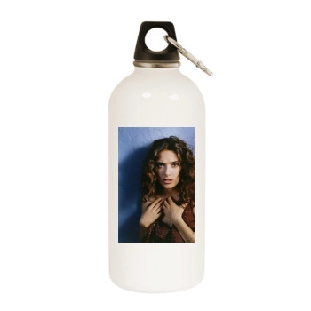 Salma Hayek White Water Bottle With Carabiner