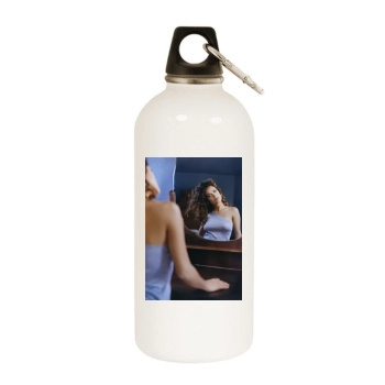 Salma Hayek White Water Bottle With Carabiner