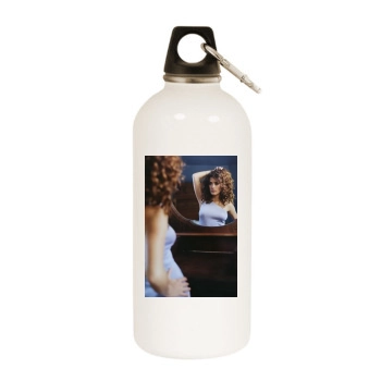 Salma Hayek White Water Bottle With Carabiner