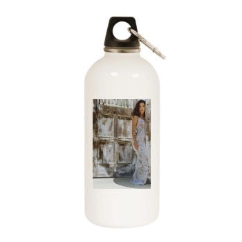 Salma Hayek White Water Bottle With Carabiner