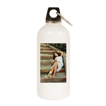 Salma Hayek White Water Bottle With Carabiner