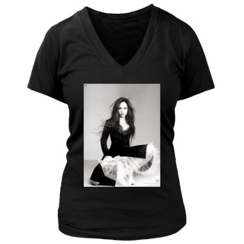 Alicia Keys Women's Deep V-Neck TShirt