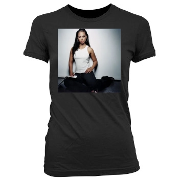 Alicia Keys Women's Junior Cut Crewneck T-Shirt