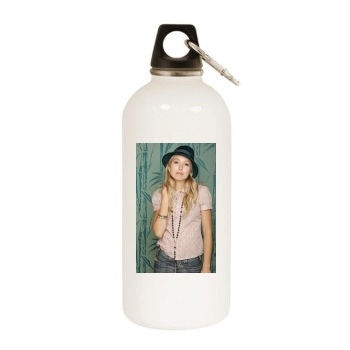 Sarah Carter White Water Bottle With Carabiner