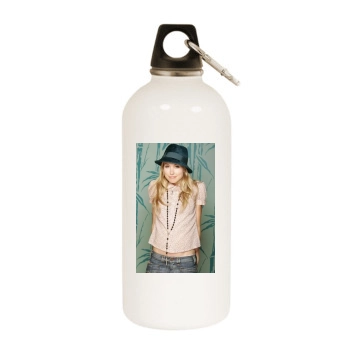 Sarah Carter White Water Bottle With Carabiner