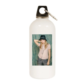 Sarah Carter White Water Bottle With Carabiner