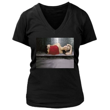 Alicia Keys Women's Deep V-Neck TShirt