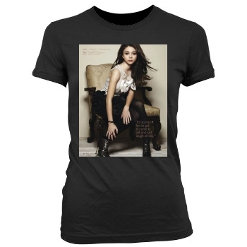 Sarah Hyland Women's Junior Cut Crewneck T-Shirt