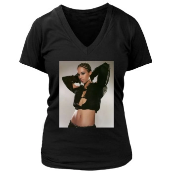 Alicia Keys Women's Deep V-Neck TShirt