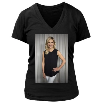 Sarah Michelle Gellar Women's Deep V-Neck TShirt