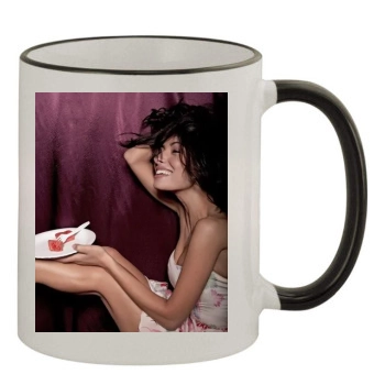 Sarah Shahi 11oz Colored Rim & Handle Mug