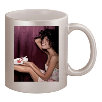 Sarah Shahi 11oz Metallic Silver Mug