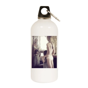 Sasha Pivovarova White Water Bottle With Carabiner