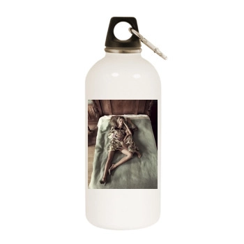 Sasha Pivovarova White Water Bottle With Carabiner