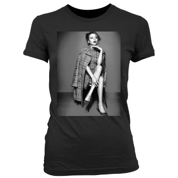 Scarlett Johansson Women's Junior Cut Crewneck T-Shirt