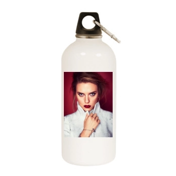 Scarlett Johansson White Water Bottle With Carabiner