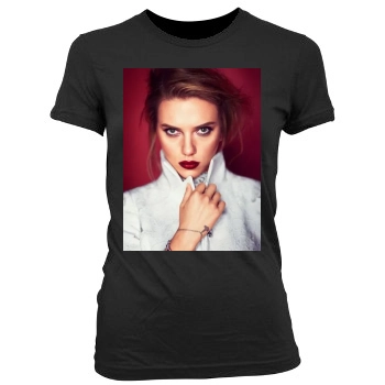 Scarlett Johansson Women's Junior Cut Crewneck T-Shirt