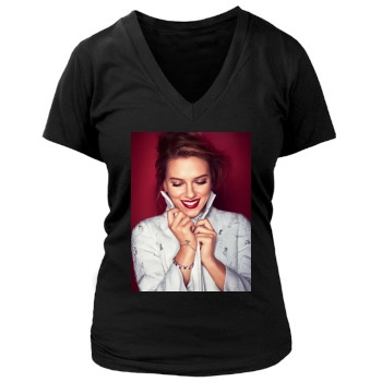 Scarlett Johansson Women's Deep V-Neck TShirt