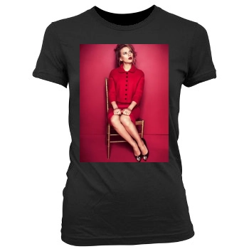 Scarlett Johansson Women's Junior Cut Crewneck T-Shirt