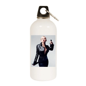 Scarlett Johansson White Water Bottle With Carabiner