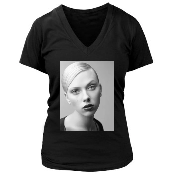 Scarlett Johansson Women's Deep V-Neck TShirt