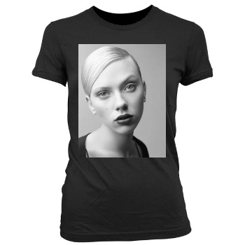 Scarlett Johansson Women's Junior Cut Crewneck T-Shirt