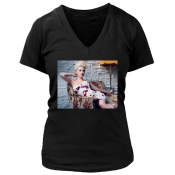 Scarlett Johansson Women's Deep V-Neck TShirt