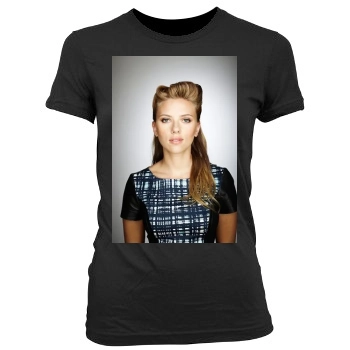 Scarlett Johansson Women's Junior Cut Crewneck T-Shirt