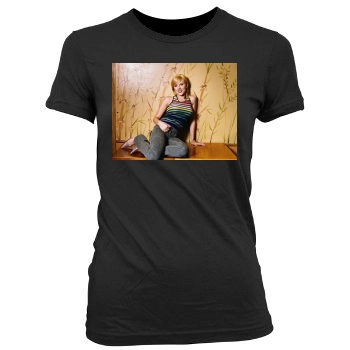 Scarlett Johansson Women's Junior Cut Crewneck T-Shirt