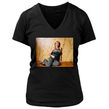 Scarlett Johansson Women's Deep V-Neck TShirt