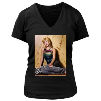 Scarlett Johansson Women's Deep V-Neck TShirt