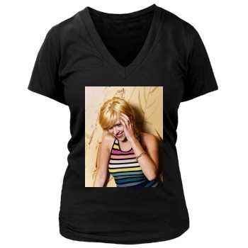 Scarlett Johansson Women's Deep V-Neck TShirt