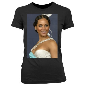 Alicia Keys Women's Junior Cut Crewneck T-Shirt