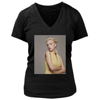 Scarlett Johansson Women's Deep V-Neck TShirt