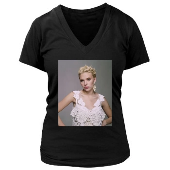 Scarlett Johansson Women's Deep V-Neck TShirt