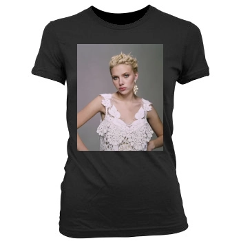 Scarlett Johansson Women's Junior Cut Crewneck T-Shirt