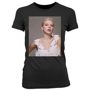 Scarlett Johansson Women's Junior Cut Crewneck T-Shirt