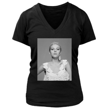 Scarlett Johansson Women's Deep V-Neck TShirt