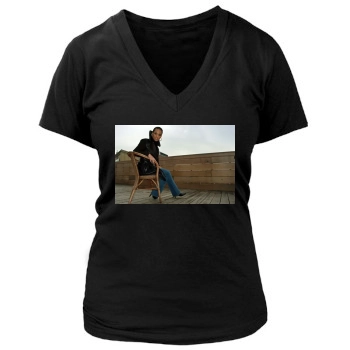 Alicia Keys Women's Deep V-Neck TShirt