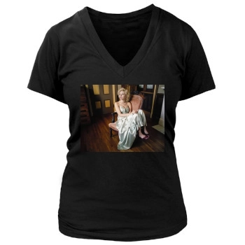 Scarlett Johansson Women's Deep V-Neck TShirt