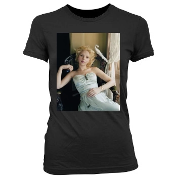 Scarlett Johansson Women's Junior Cut Crewneck T-Shirt