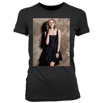 Scarlett Johansson Women's Junior Cut Crewneck T-Shirt