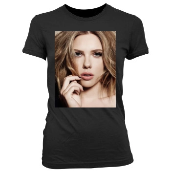 Scarlett Johansson Women's Junior Cut Crewneck T-Shirt