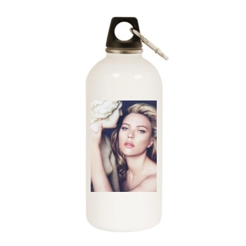 Scarlett Johansson White Water Bottle With Carabiner