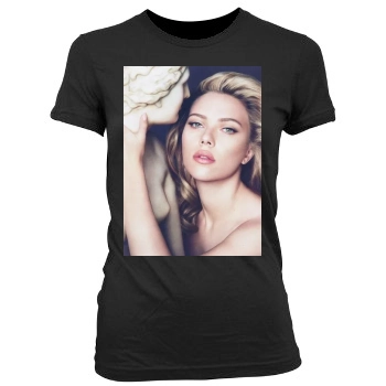 Scarlett Johansson Women's Junior Cut Crewneck T-Shirt