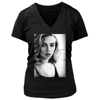 Scarlett Johansson Women's Deep V-Neck TShirt